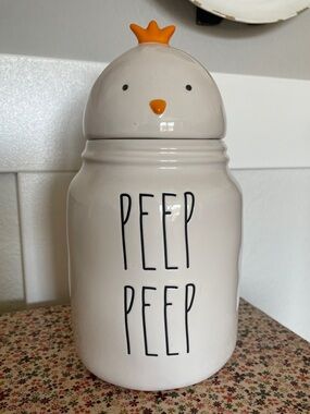 Rae Dunn PEEP PEEP Canister with Chick Topper 🐣